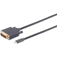 S-Impuls USB-C naar DVI kabel met DP Alt Mode (1920 x 1200) / zwart - 1 meter