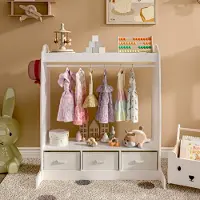 En.casa Kledingkast Moskenes open kast voor kinderen 106,5x95x61 cm wit []