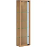 VCM StanoMini glazen vitrines wandmontage 1 glazen deur beuken decor.