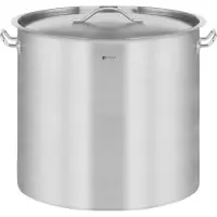 Royal Catering RCST-50E kookpan met deksel, roestvrij staal, diameter 40 cm, geschikt voor inductiekookplaten