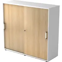 Hjh OFFICE PRO BETA 1753S - Hoogte van de map | 3 OH Wit/Eiken Schuifwandkast Chrome metaal handgreep