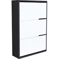 En.casa Schoenenkast Aurskog 110x73,5x24 cm antraciet en wit