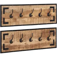 vidaXL Kapstokken 2 st 80x8x25 cm massief ruw mangohout