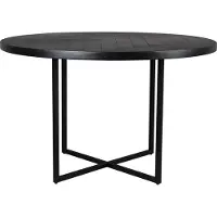 Dutchbone Class Eettafel Visgraat - Ø 120 cm - Zwart 21206