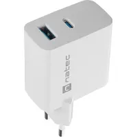 Natec Ribera Gan Charger 1X Usb-A + 1X Usb-C 65W White