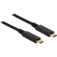 DeLOCK 83661 USB-C-kabel USB 3.1 Gen2 USB-C stekker, USB-C stekker 1.00 m Zwart
