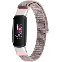Strap-it Nylon Smartwatch bandje - Geschikt voor Fitbit Luxe nylon bandje - roze - Horlogeband / Polsband / Armband