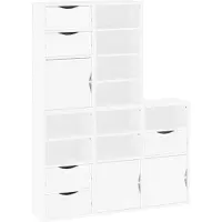 vidaXL Bijzetkastjes, 5 stuks, ODDA, wit, 40x24x79 cm, massief grenenhout