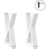 vidaXL Salontafelpoten 2 st 28x(42-43,3) cm staal wit