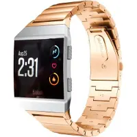 Strap-it Stalen Smartwatch bandje - Geschikt voor Fitbit Ionic metalen bandje - rosé goud - Horlogeband / Polsband / Armband