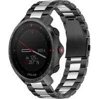 Strap-it Stalen schakel bandje - geschikt voor Polar Grit X / Grit X Pro / Vantage M / M2 / M3 / V3 - zwart/zilver
