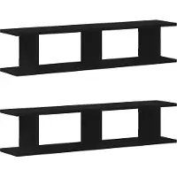 vidaXL Wandplanken 2 st 90x18x20 cm spaanplaat zwart eikenkleurig