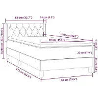 vidaXL Boxspring met matras fluweel donkergrijs 80x210 cm
