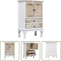 The Living Store Ladekast 50x30x80 cm hout wit - Ladekast - Dressoir - Opbergmeubel - Salontafel - Tv Tafel
