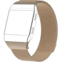 Strap-it Milanees Smartwatch bandje - Geschikt voor Fitbit Ionic Milanese band - champagne - Horlogeband / Polsband / Armband - Maat: Maat L