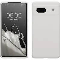 Kwmobile telefoonhoesje geschikt voor Google Pixel 7a - Hoesje met siliconen coating - Smartphone case in mat wit