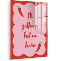 MuchoWow Glasschilderij 120x160 cm - Schilderij acrylglas - Chilipeper - Red - Hot - Quotes - Foto op glas - Muurdecoratie woonkamer - Wanddecoratie slaapkamer - Schilderijen