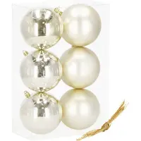 Springos Kerstballen | 6 Stuks | 10 cm | Champange Goud