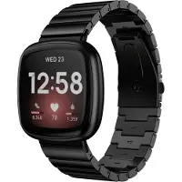 Strap-it Metalen smartwatch bandje - geschikt voor Fitbit Versa 3 / Fitbit Sense - zwart