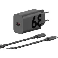 Motorola Power Delivery Oplader 68W Zwart + Usb C Kabel 1m Zwart Kunststof