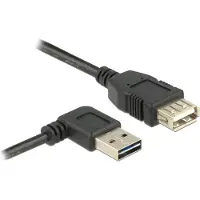DeLOCK Easy-USB-A haaks (links/rechts) naar USB-A verlengkabel - USB2.0 - tot 2A / zwart - 2 meter