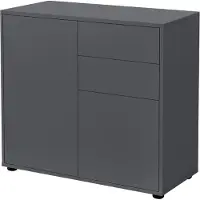 En.casa Commode Paarl druk en open 74x79x36 cm donkergrijs mat