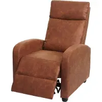 Mendler Televisiefotel -F76, relaxfauteuil Fauteuil Ligfauteuil, verstelbare ligfunctie Stof/textiel ~ vintage imitatiesuède