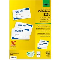 Sigel - visitekaartjes - wit - 85x55 mm - 225 gram - 400 stuks - met afgeronde hoeken - SI-LP799