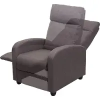 Mendler Televisiefotel -F76, relaxfauteuil Fauteuil Ligfauteuil, verstelbare ligfunctie Stof/textiel ~ grijsbruin