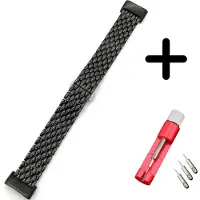 Strap-it Geschikt voor Fitbit Charge 5 / Fitbit Charge 6 bandje staal zwart draak + toolkit