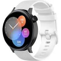 Strap-it Luxe siliconen bandje - geschikt voor Huawei Watch GT 2 42mm / GT 3 42mm / GT 3 Pro 43mm - wit