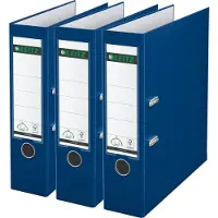 Leitz 180° Ordner PP A4 - Rugbreedte van 80mm - Voordeelverpakking (3 stuks) - Blauw