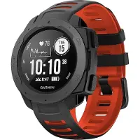 Strap-it Siliconen sport smartwatch bandje met gespsluiting - geschikt voor Garmin Instinct 1 / Garmin Instinct 2 - zwart/rood
