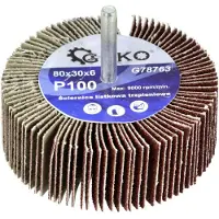 GEKO Abrasieve lamellenschijf - P100 korrel - 80x30 mm - 6 mm as - Aluminiumoxide