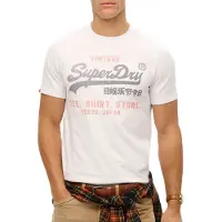 Superdry Shirt 'Heritage' donkergrijs / perzik / wit