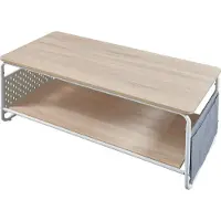 En.casa Salontafel Dyrøy 43x100x50 cm wit eikenkleurig en grijs