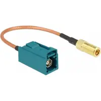 DeLOCK Fakra Z (v) - SMB (m) adapter kabel - RG316 - 50 Ohm / transparant - 0,15 meter