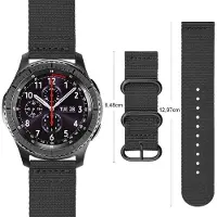 Strap-it Nylon gesp smartwatch bandje - geschikt voor Fossil Gen 6 44mm / Gen 5 / Gen 5e 44mm - zwart