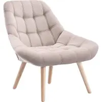 Vente-unique Fauteuil van beige fluweel - LUOSTO