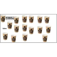 Themaparty 1000x Koffiebeker karton A Hot Cup 180ml - Koffie thee chocomel soep drank water beker karton
