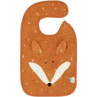 Trixie Slabbetje - Mr. Fox - Zachte Badstof - 100% Biologisch Katoen - Met Drukknopjes - Oranje