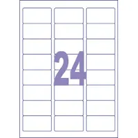 Kangaro etiketten - universeel - zelfklevend - inkjet/laser/kopieer - 63,5x33,9mm - doos a 25 vel - 24 stickers per vel