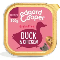 Edgard & Cooper 18x Kuipje Vers Vlees Puppy Hondenvoer Eend - Kip 300 Gr