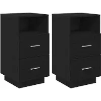 vidaXL Nachtkastjes 2 st met 2 lades 36x36x68 cm zwart