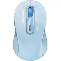Promate Ken - Draadloze Muis - Ergonomisch Ontwerp - Dual-Mode Bluetooth en Receiver Plug - 1600 DPI - 150 Uur Werktijd - Voor Kantoor en Thuis - Hoge Precisie - Comfortabel Gebruik - Blauw