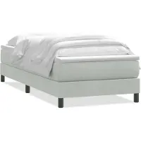 vidaXL Boxspring met matras fluweel lichtgrijs 80x210 cm