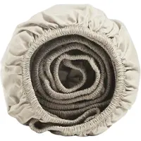 Yumeko Hoeslaken Percal Katoen 180x200 Beige - Eco, Bio & Fairtrade