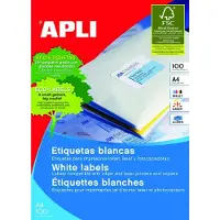 APLI witte etiketten ft 70 x 37 mm (b x h), 2.400 stuks, 24 per blad (1273)