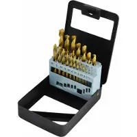 AWTOOLS Titanium HSS-G boorset - - 19 stuks - Ø 1,0–10,0 mm - Titanium (HSS-G)