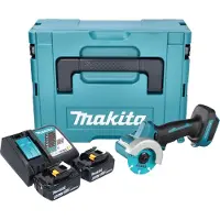 Makita DMC 300 RGJ accu haakse slijper 18 V 76 mm borstelloos + 2x accu 6.0 Ah + lader + Makpac